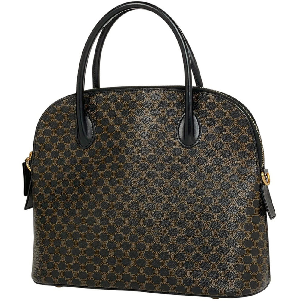 Celine Macadam handbag canvas black brown